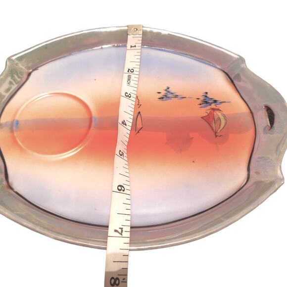 Vintage TT Takito Lustreware Plates Made in Japan Hand Painted Stamped set of 4 - Picture 9 of 9